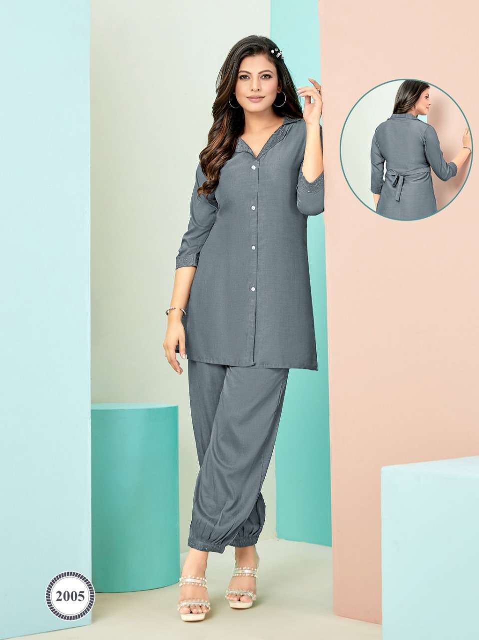 SOPHIA VOL 2 CHINON FABRIC AFGANI STYLIST HANDWORK CO ORD SET BY S3FOREVER BRAND